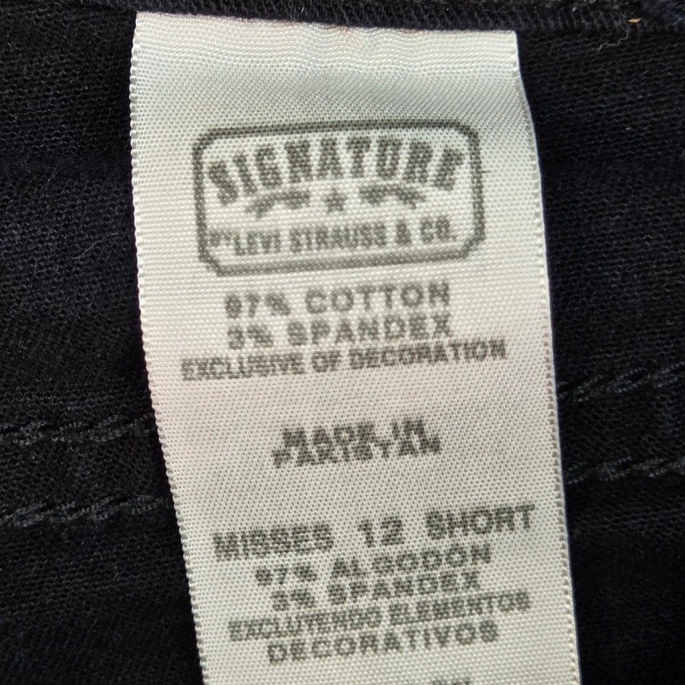 Signature Levi Strauss & Co. Bootcut Jeans Womens Sz 12S At Waist Stretch Black - Picture 3 of 9
